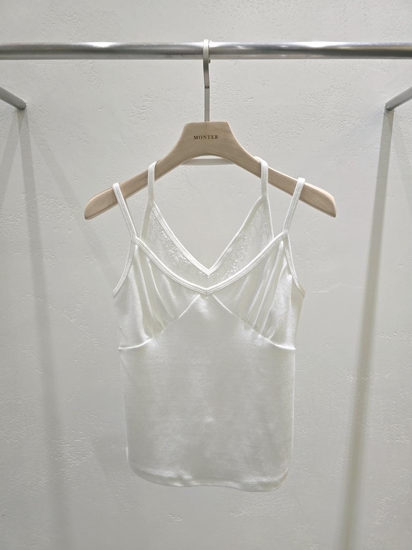 MONTER東大門實拍女裝新品推薦休閑吊帶背心蕾絲雙層無袖MONTER吊帶/背心
