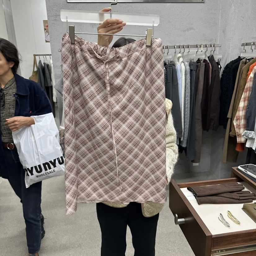 WEARABLE-L韓國代購女裝新款真品人氣推薦半身裙中短裙格子WEARABLE半身裙/中短裙