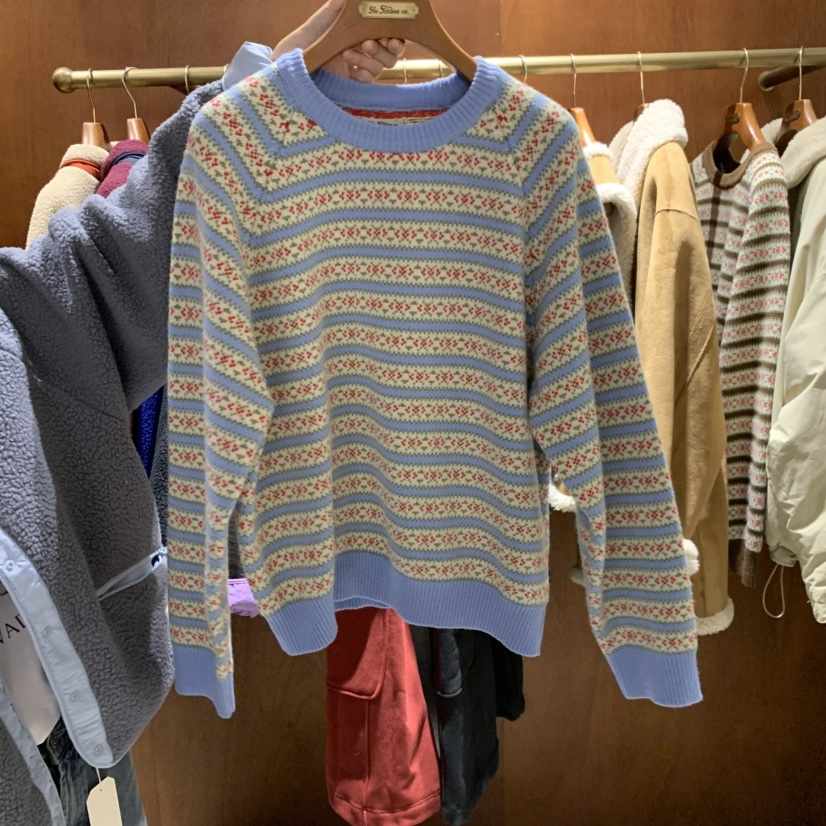 HEBON韓國直郵女士新品時尚休閑推薦真品人氣熱賣毛衣圓領HEBON毛衣