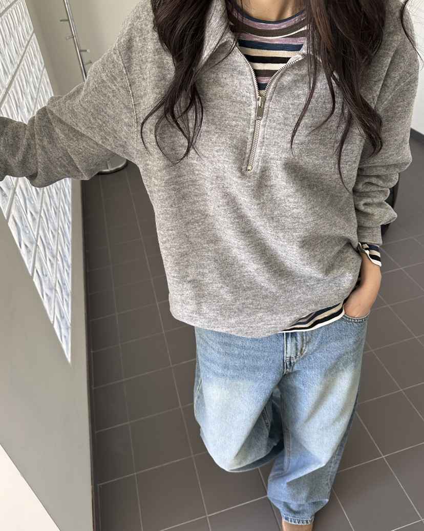 HOWDY/FACT THE NERD韓國代購女裝新款休閑衛衣拉鏈柔軟HOWDY/FACT THE NERD衛衣
