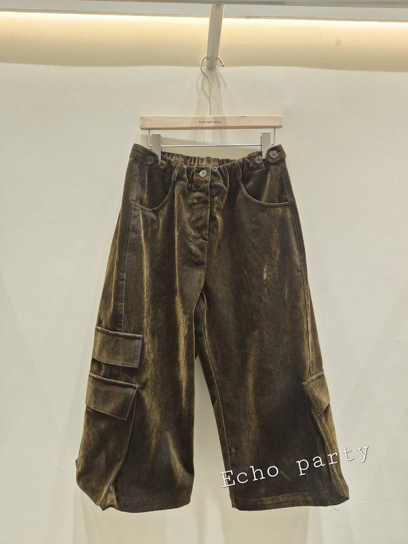ECHOPARTY韓國代購女士新品真品人氣熱賣休閑休閑褲天鵝絨Echo party休閑褲