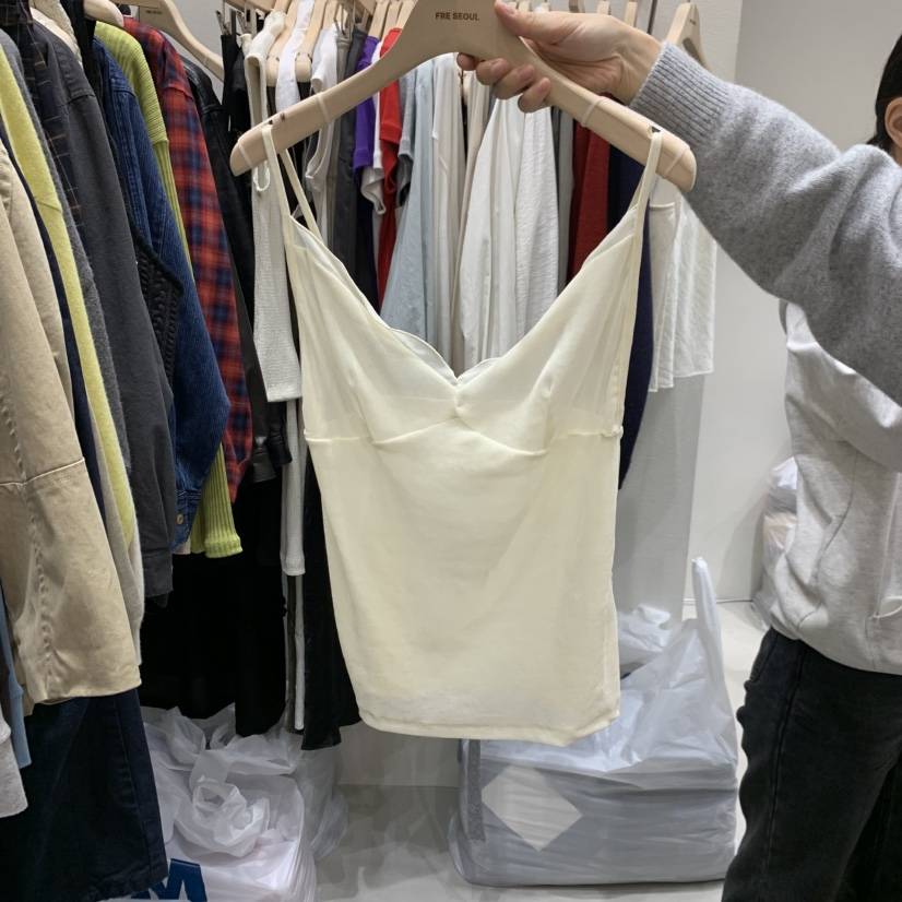 FRE韓國代購女士新款時尚真品熱賣休閑吊帶背心天鵝絨吊帶裙FRE SEOUL吊帶/背心
