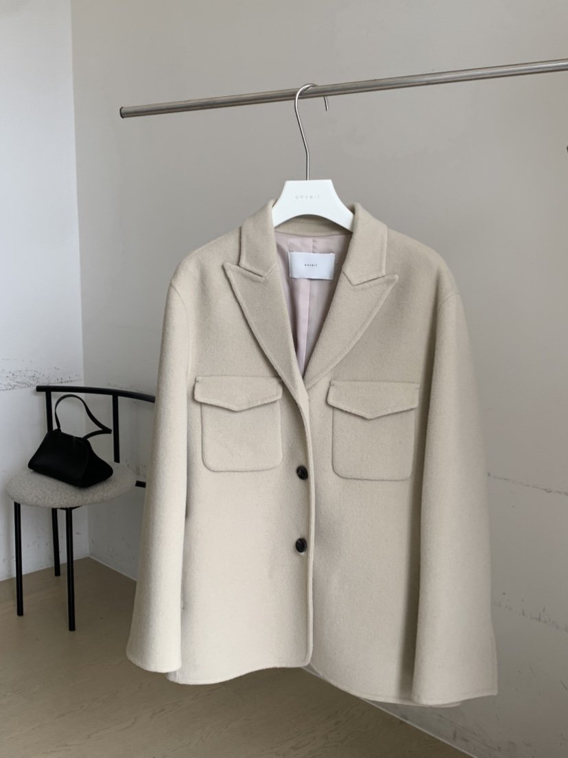 ONVEIL東大門代購女士新品人氣真品熱賣短款大衣口袋手工ONVEIL短款大衣