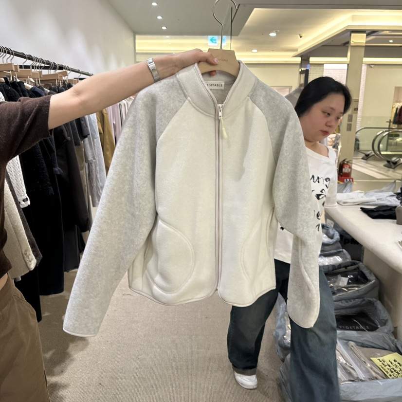 VEGETABLE東大門實拍女裝新品真品時尚推薦休閑夾克毛絨拉鏈VEGETABLE夾克