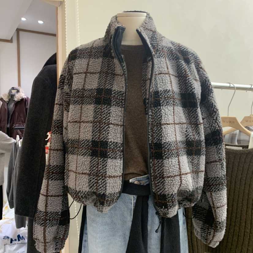 MURR東大門代購女裝新品人氣休閑時尚熱賣真品夾克格子短款MURR夾克