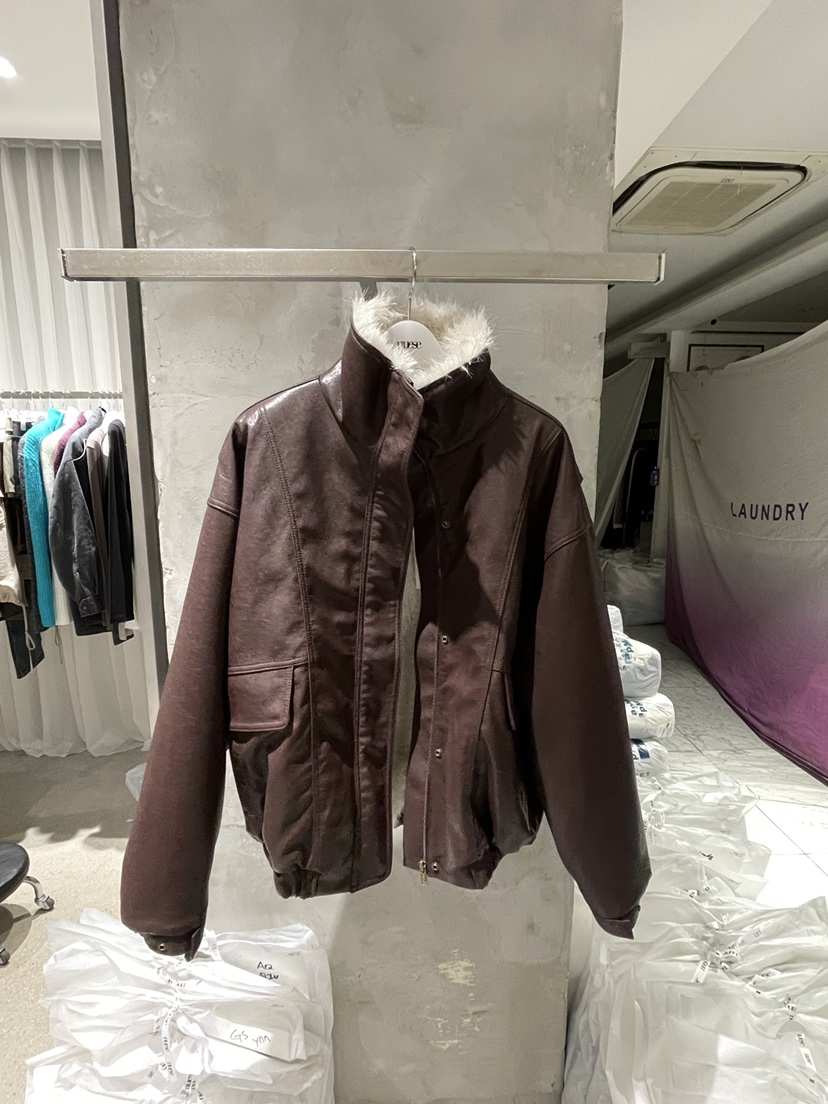 NUESE東大門直郵女士新品休閑推薦熱賣時尚真品人氣皮衣高領NUESE皮衣