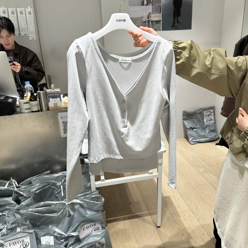 FAVOR-P韓國代購女裝新款真品熱賣休閑人氣推薦時尚長袖T恤FAVOR-P長袖T恤