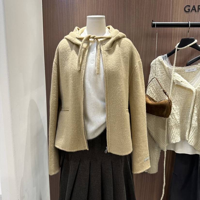 GARDEN LAYER韓國直郵女士新品推薦真品人氣短款大衣連帽衫GARDEN LAYER短款大衣