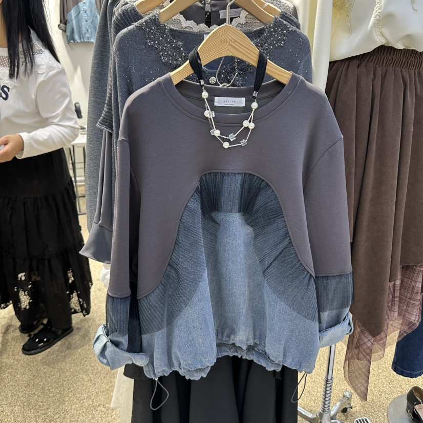 BELITA韓國直郵女裝新品熱賣推薦人氣真品休閑時尚衛衣皺紋BELITA衛衣