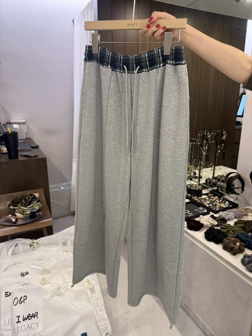 LEGACY韓國代購女裝新品時尚推薦休閑熱賣休閑褲格子運動LEGACY休閑褲
