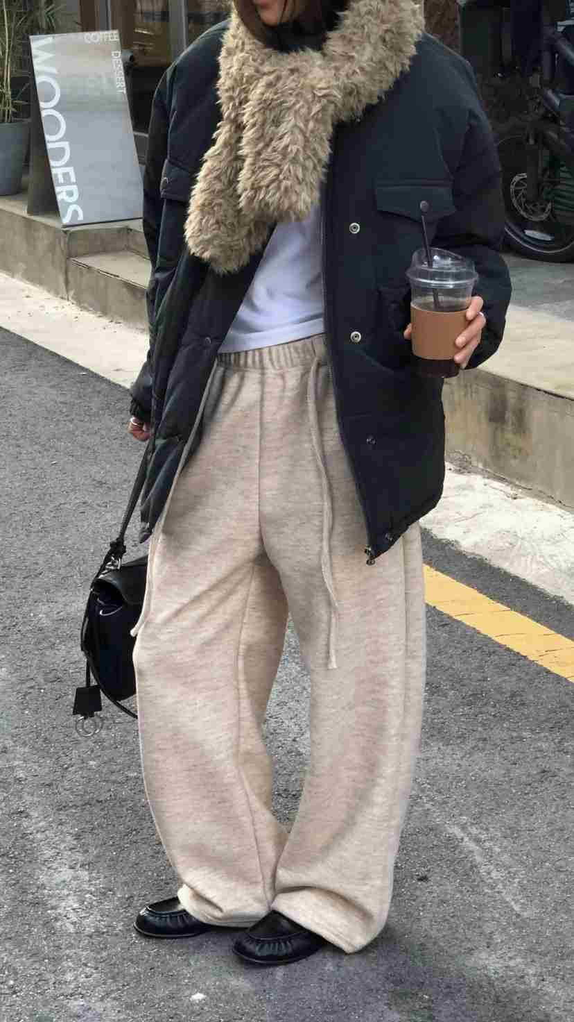 ONDO-P韓國直郵女裝新品推薦時尚人氣休閑褲含腰繩加絨腰帶ONDO-P休閑褲