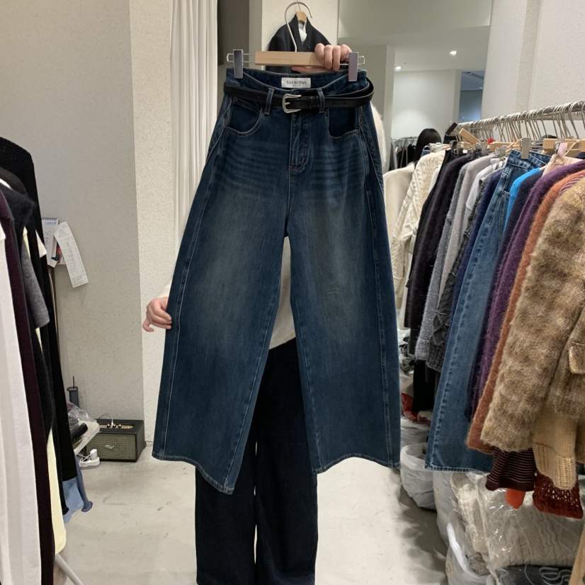 SSENIQUE東大門代購女裝新品人氣時尚牛仔褲不含腰帶加絨SSENIQUE牛仔褲