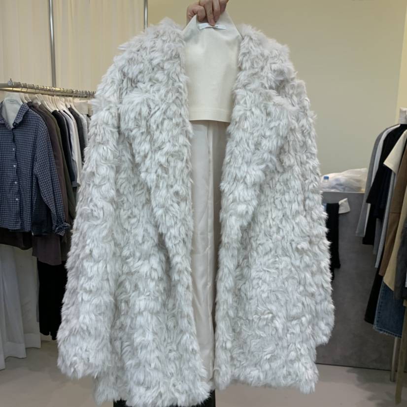 HWAE AND韓國代購女士新品人氣時尚休閑短款大衣泰迪熊皮草HWAE AND短款大衣