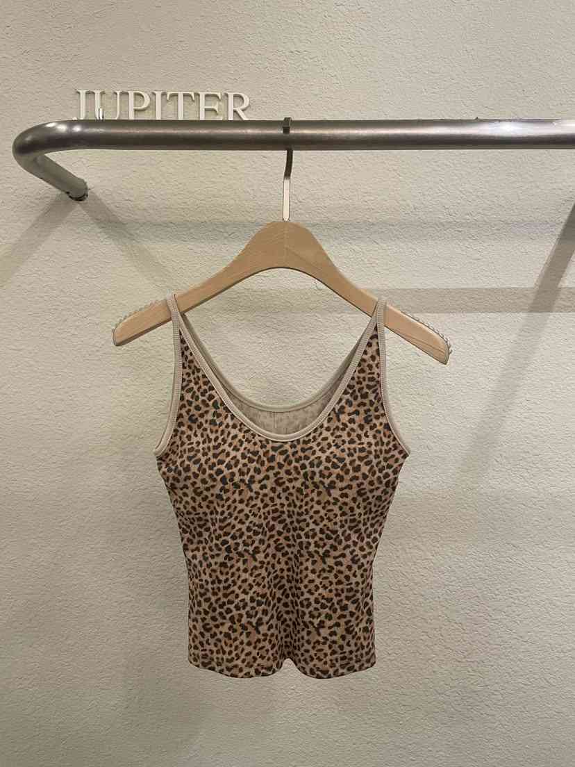 JUPITER韓國直郵女裝新品休閑熱賣時尚推薦吊帶背心豹紋無袖JUPITER吊帶/背心