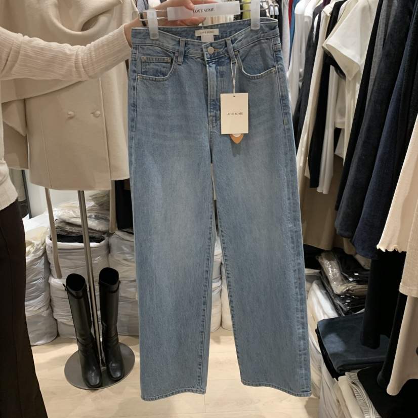 LOVE SOME韓國直郵女裝新品熱賣推薦休閑人氣真品牛仔褲LOVE SOME牛仔褲