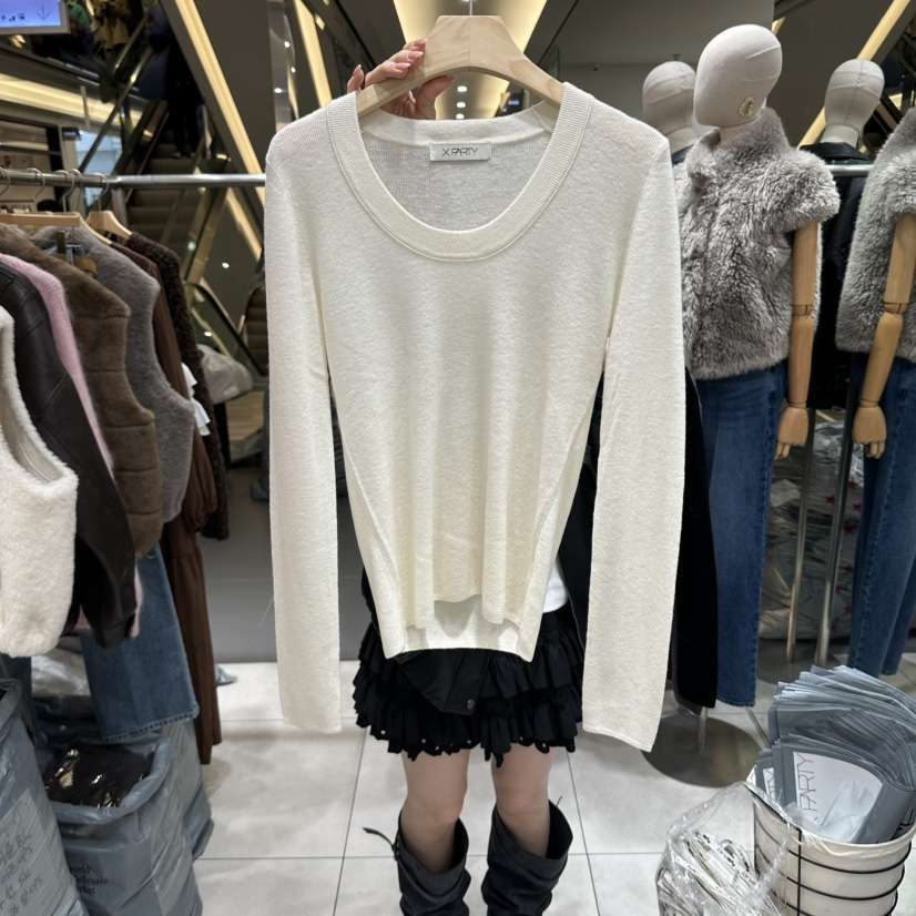 XPARTY韓國直郵女裝新品時尚熱賣推薦人氣真品休閑針織衫U領XPARTY針織衫