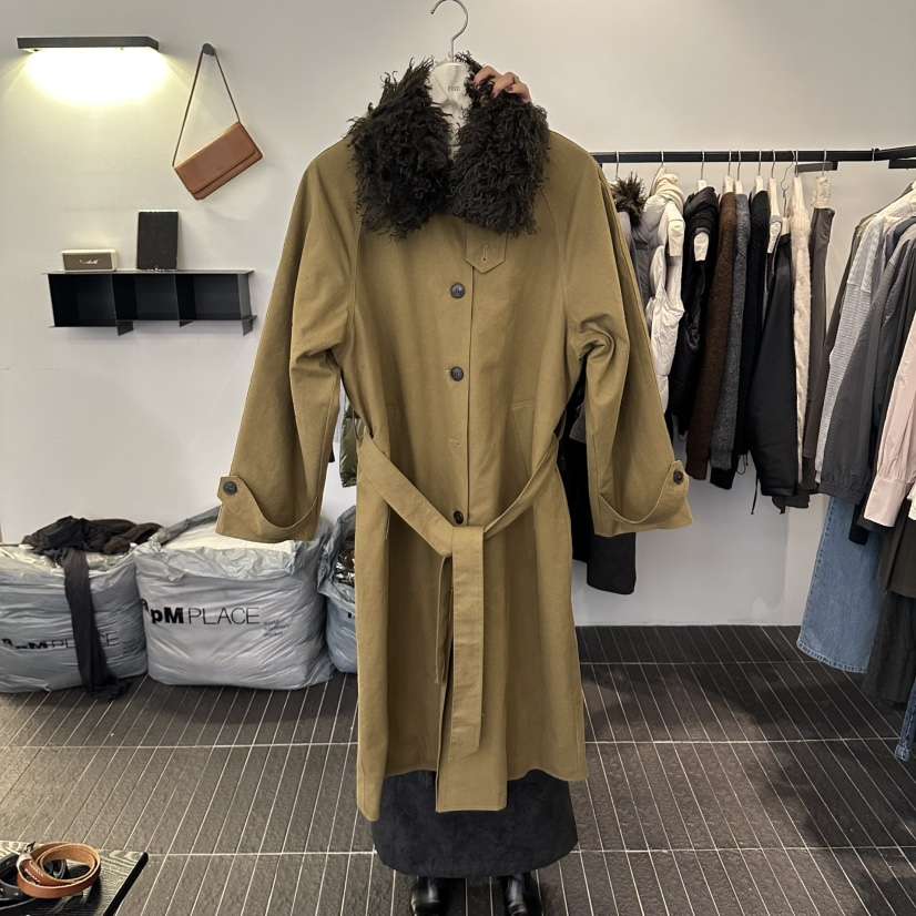 FIND-P東大門代購女士新品熱賣職業人氣長款風衣含腰帶加厚FIND-P長款風衣