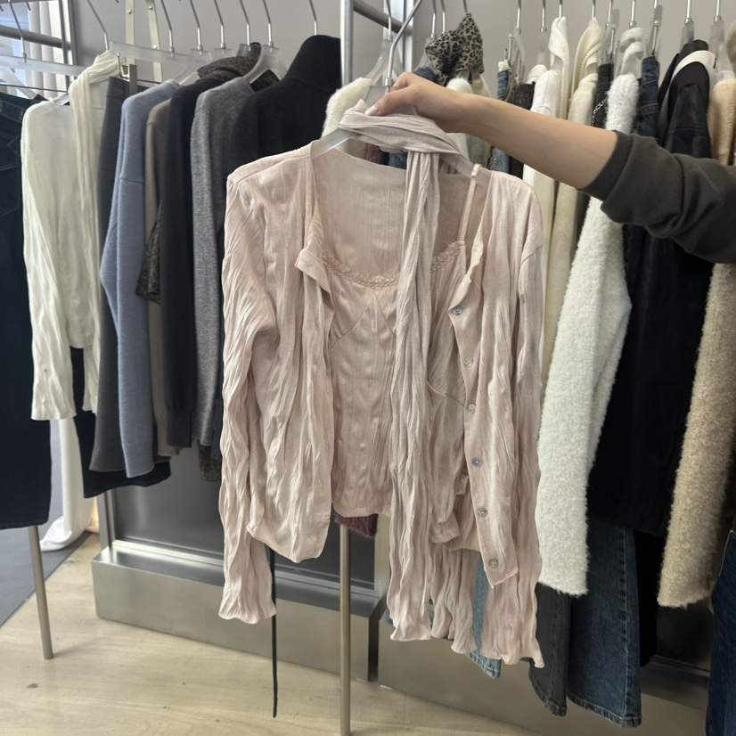 SHOP POSTER東大門實拍女士新款推薦休閑套裝三件套含圍巾SHOP POSTER套裝