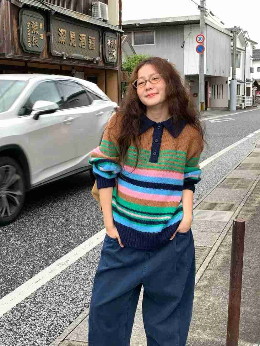 VENTI東大門直郵女裝新款休閑時尚熱賣推薦人氣真品毛衣翻領VENTI毛衣