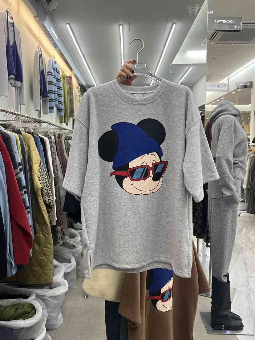 LATTEMOOD韓國直郵女士新品時尚熱賣推薦真品休閑T恤抓絨LATTEMOODT恤