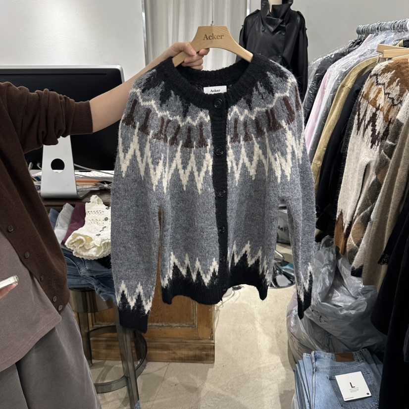 ACKER東大門直郵女裝新品推薦人氣熱賣休閑真品開衫提花開衫Acker開衫