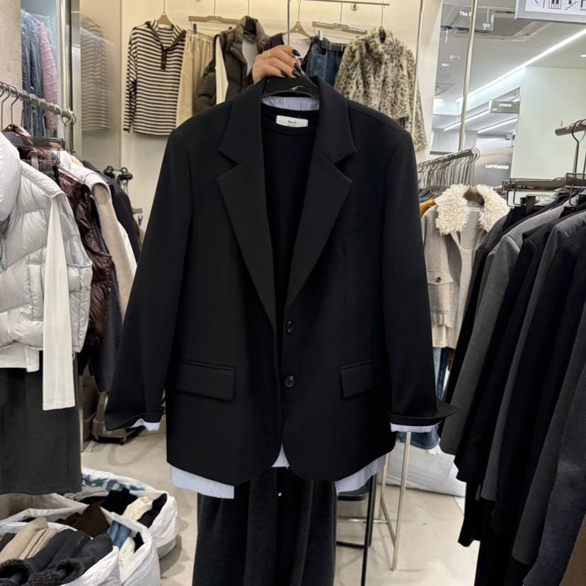 THE SIL東大門實拍女士新品推薦真品熱賣休閑西裝西服撞色THE SIL/1 2ILLY西裝/西服