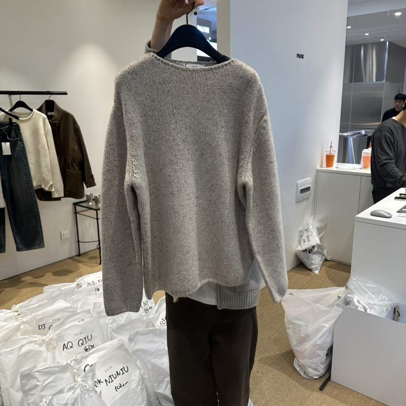 PAUSE韓國代購女士新品休閑時尚推薦人氣真品熱賣毛衣船領PAUSE毛衣