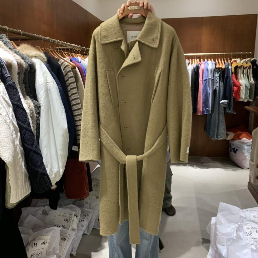 HEBON韓國直郵女士新品推薦真品時尚熱賣中長款大衣含腰帶HEBON中長款大衣