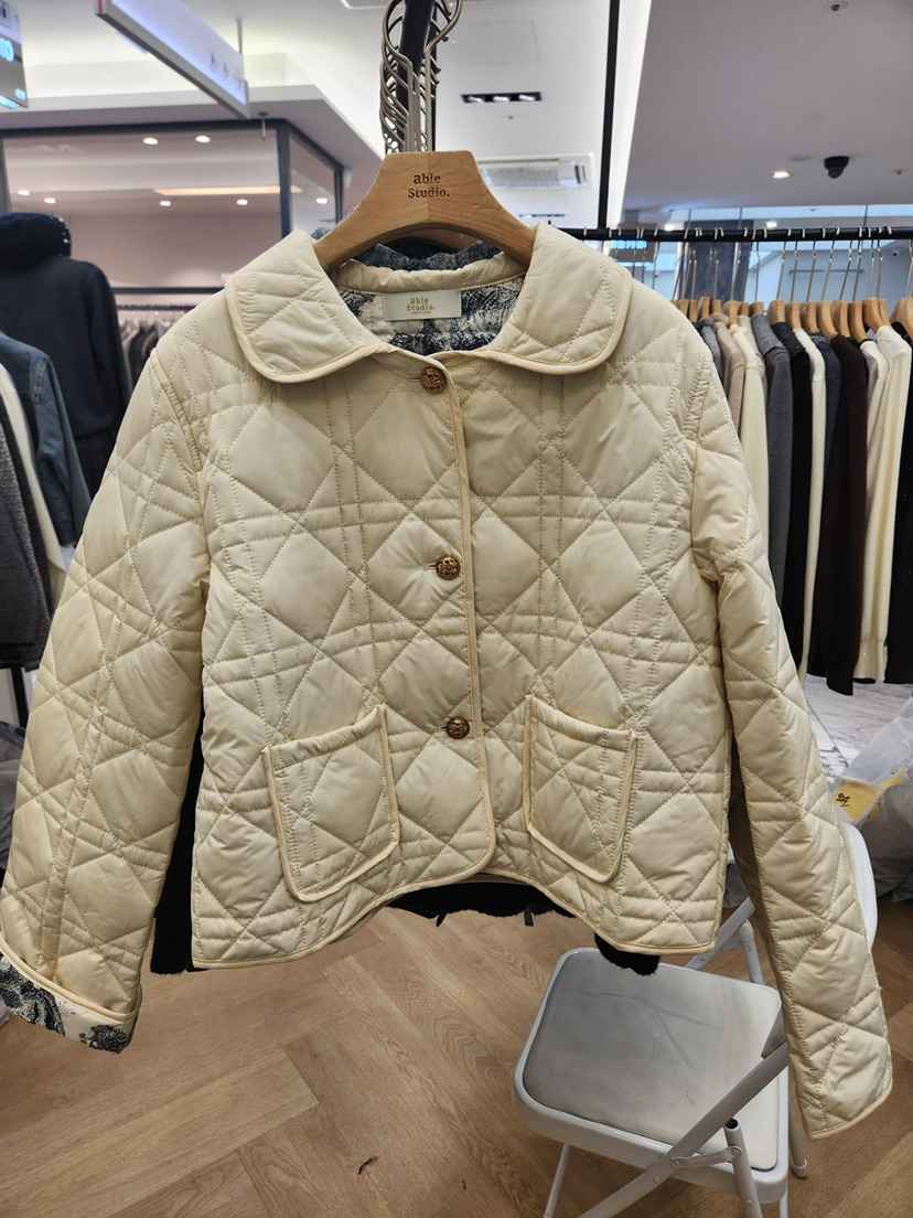 ABLESTUDIO韓國直郵女士新品推薦職業真品休閑短款棉服絎縫ABLESTUDIO短款棉服