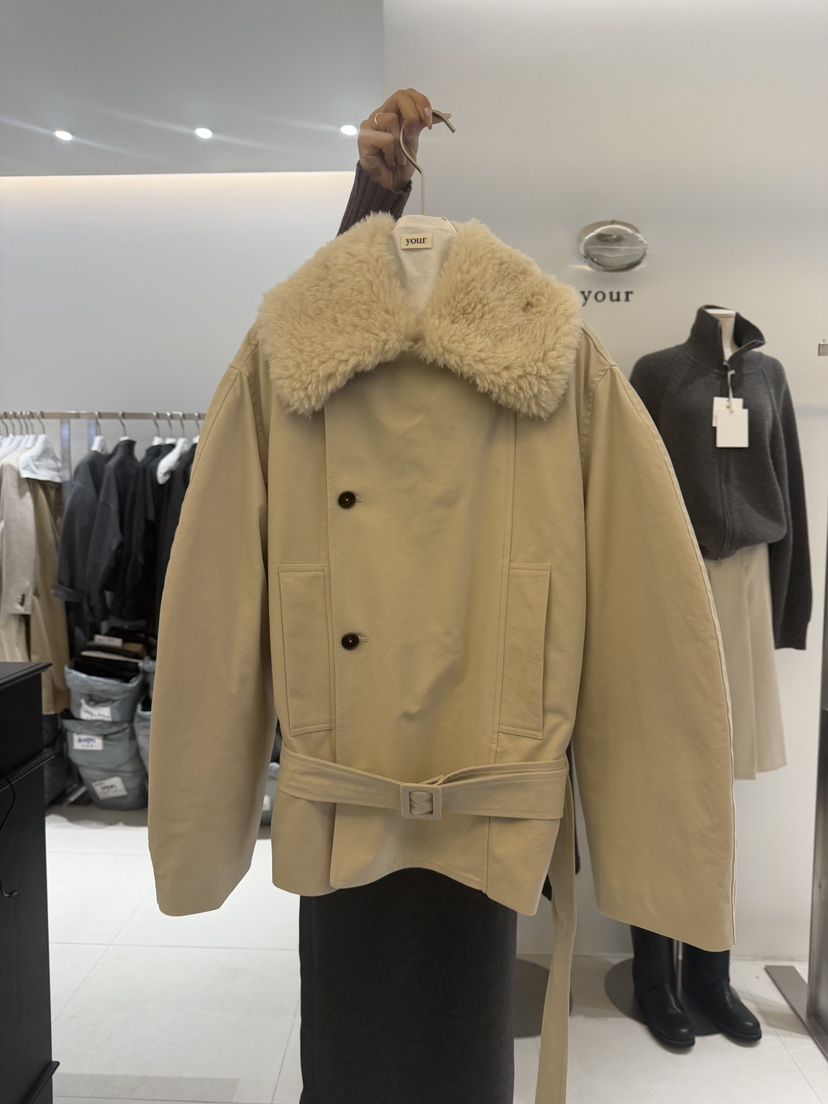 YOUR東大門實拍女士新品時尚推薦熱賣休閑短款棉服含腰帶棉your短款棉服