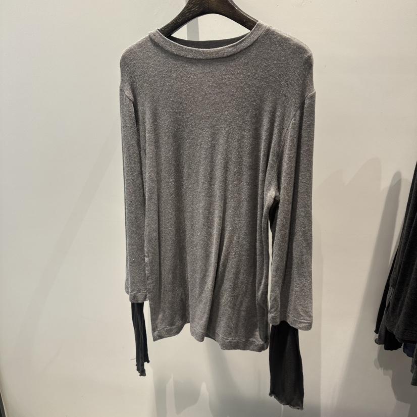 JANE BIRKIN東大門直郵女裝新款推薦長袖T恤假兩件疊穿長款JANE BIRKIN設計師品牌長袖T恤