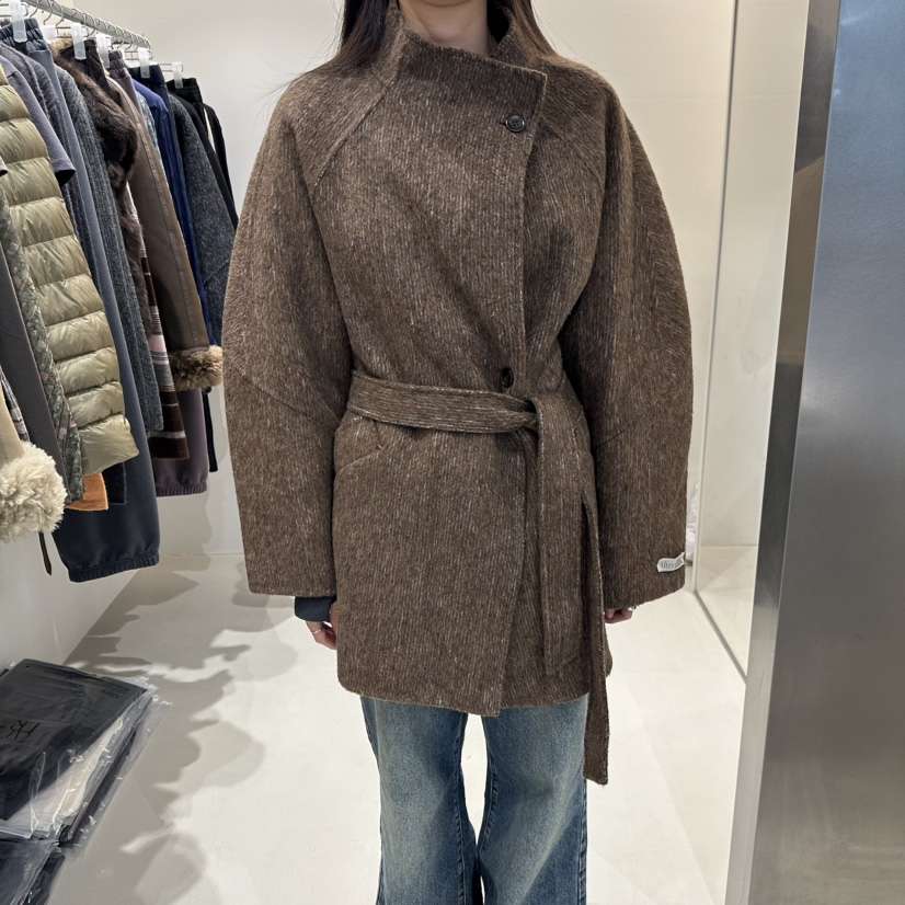 ALTER韓國直郵女裝新品熱賣時尚真品人氣休閑短款大衣含腰帶Alter短款大衣
