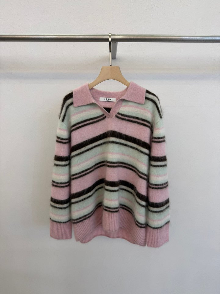 FORM東大門直郵女士新品時尚真品推薦熱賣人氣毛衣羊絨條紋FORM毛衣