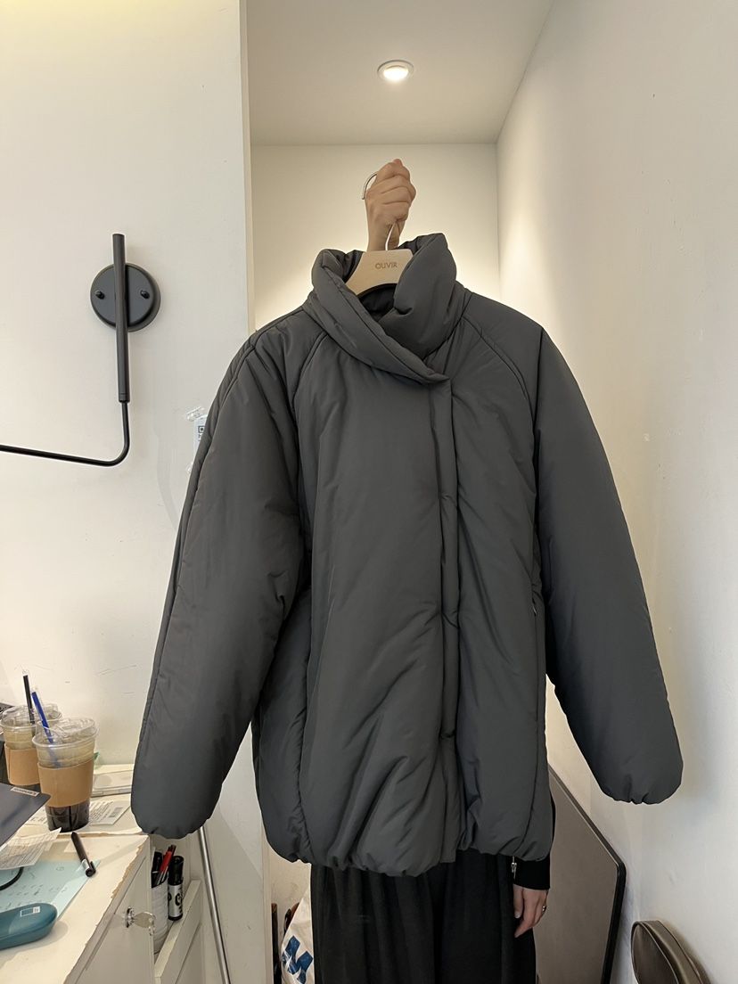OUVIR東大門實拍女士新款真品推薦休閑熱賣短款棉服披肩保暖O.V.R/OUVIR短款棉服