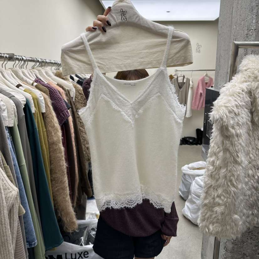 AMOEBA東大門實拍女士新品真品熱賣推薦人氣吊帶背心蕾絲AMOEBA吊帶/背心