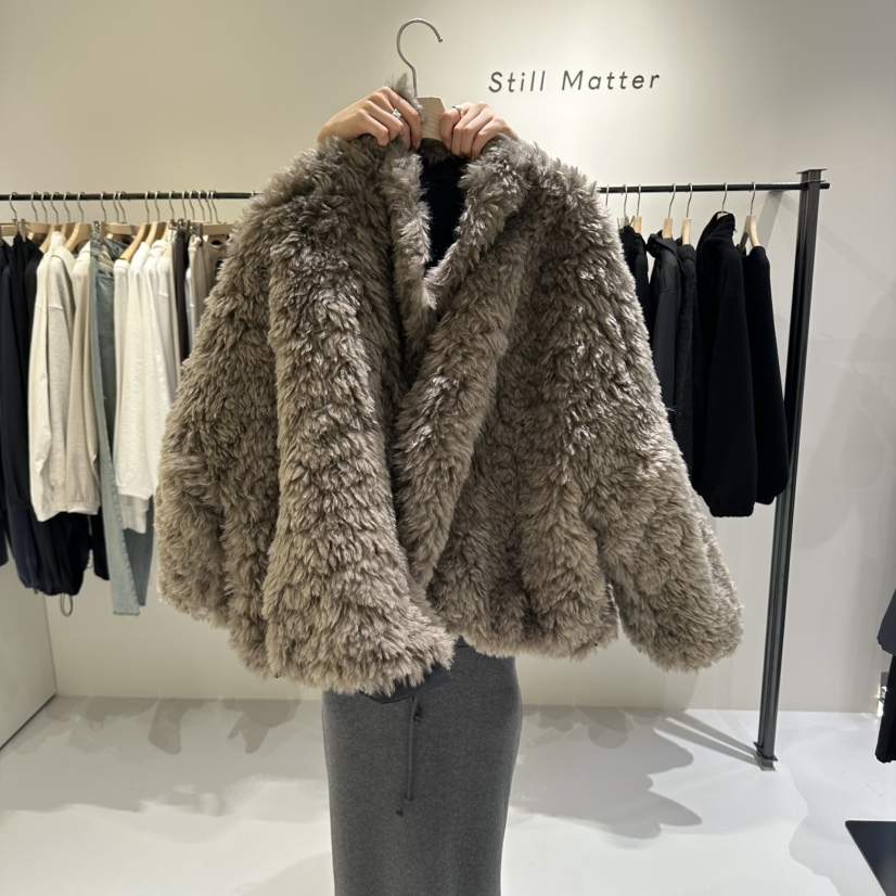STILL MATTER韓國直郵女士新品時尚短款大衣兩面穿毛皮加厚Still Matter短款大衣