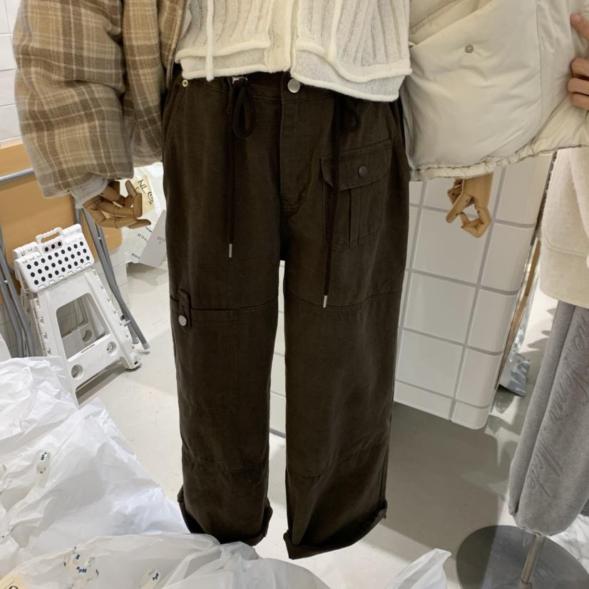 VENIR-A韓國代購女士新品休閑推薦人氣真品休閑褲口袋運動VENIR-A休閑褲