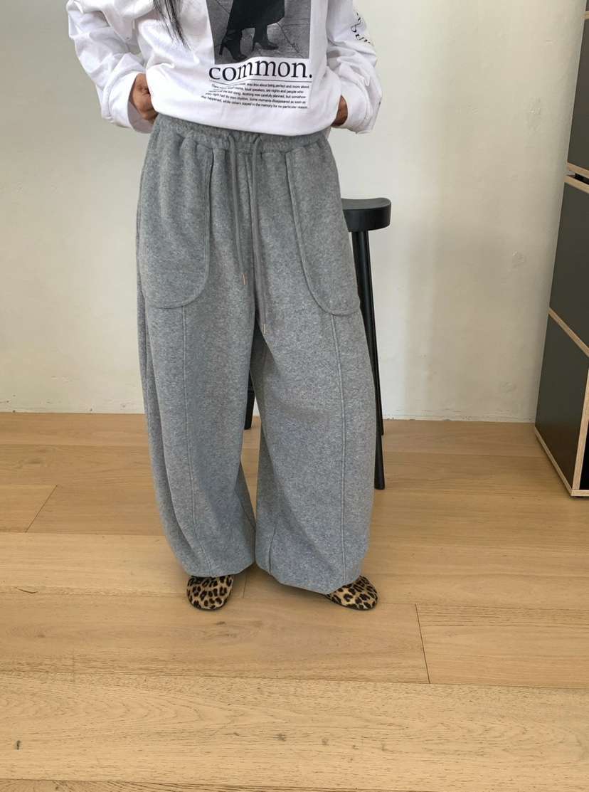 REVE CITE-L東大門直郵女士新品人氣熱賣休閑褲毛圈運動絨REVE CITE-L休閑褲