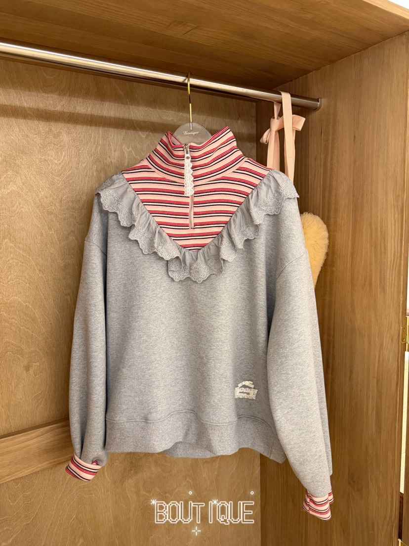 BOUTIQUE-L東大門實拍女裝新款人氣真品熱賣休閑衛衣條紋BOUTIQUE-L衛衣