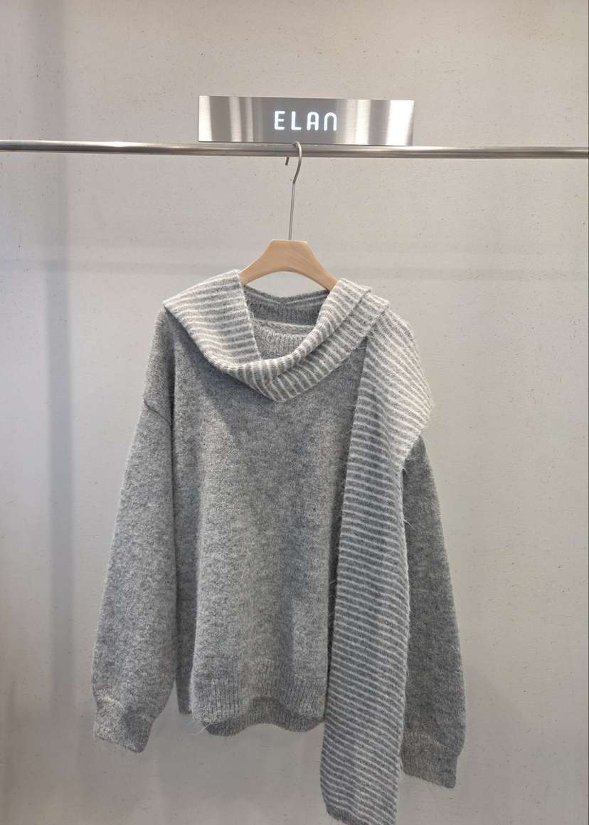 ELAN韓國代購女裝新品時尚人氣休閑真品推薦熱賣套裝圍巾ELAn套裝