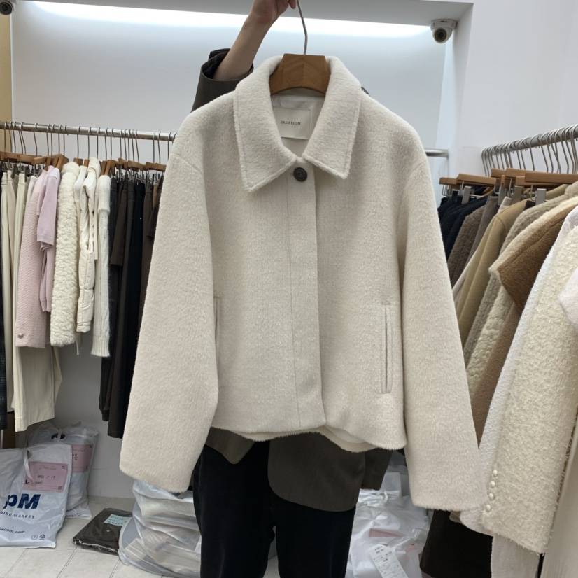 DRESS ROOM韓國直郵女士新品人氣休閑熱賣推薦真品短款大衣DRESS ROOM短款大衣