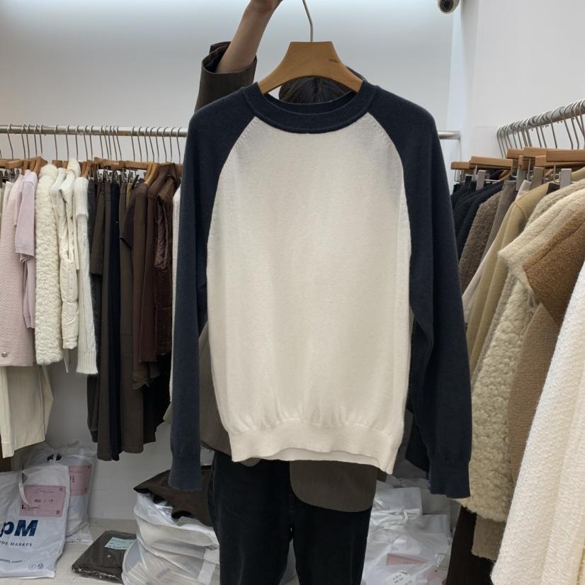 DRESS ROOM韓國直郵女裝新品人氣時尚針織衫羊毛針織插肩DRESS ROOM針織衫
