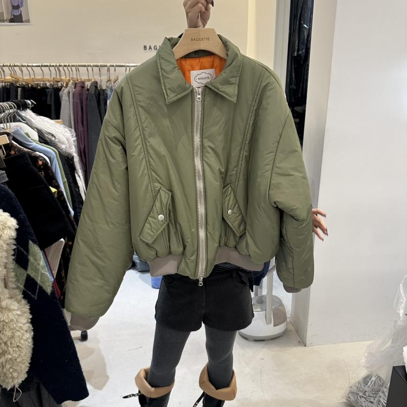 BAGUETTE-P東大門實拍女士新款熱賣推薦真品短款棉服黑色棉BAGUETTE-P短款棉服