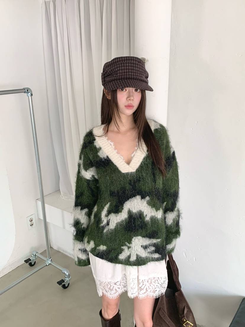 MAISONDEGLORY東大門實拍女裝新品時尚休閑針織衫羊毛針織Maison de glory針織衫