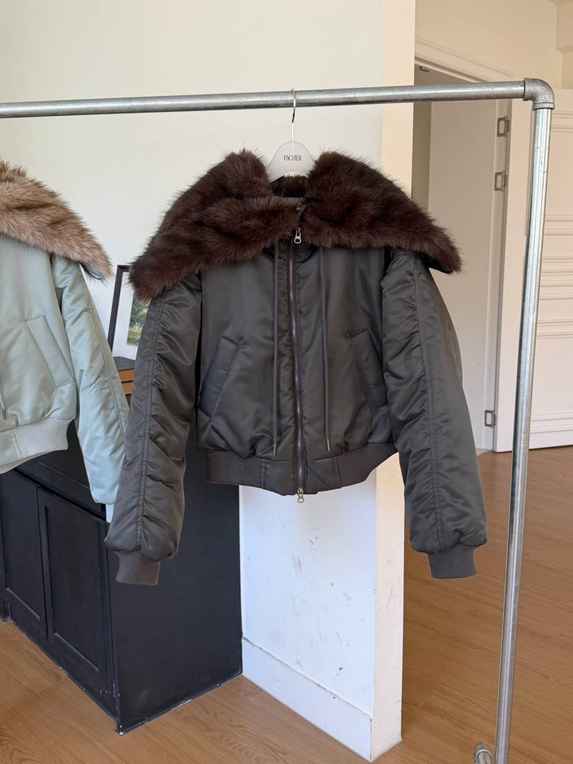 ESCHER東大門實拍女裝新款時尚職業人氣真品休閑短款棉服ESCHER短款棉服