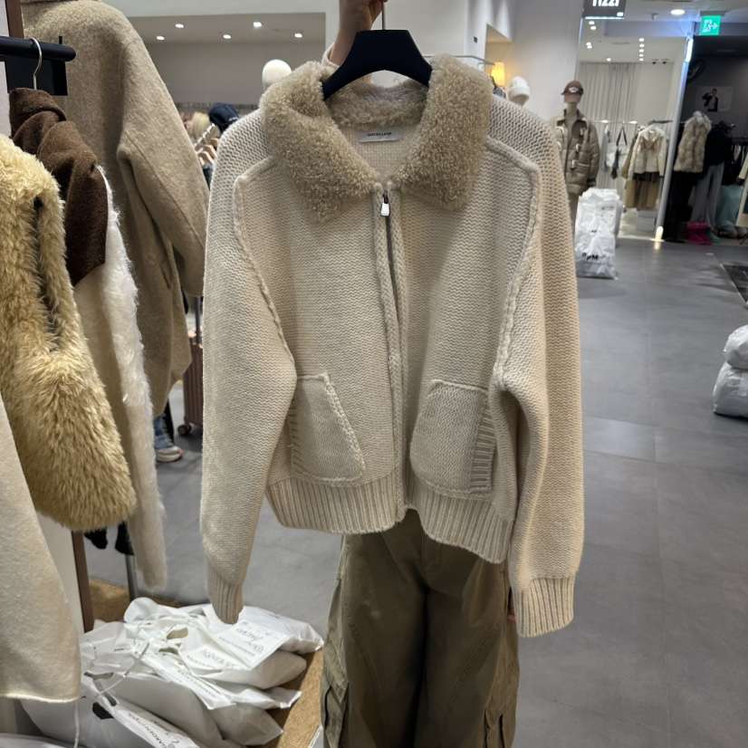 GARDEN LAYER韓國代購女士新款休閑真品開衫針織拉鏈翻領GARDEN LAYER開衫