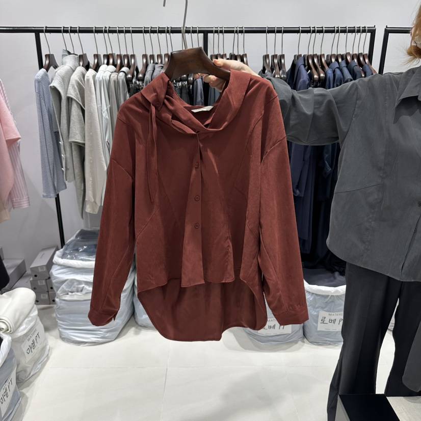 MATIERE韓國直郵女士新品職業時尚推薦休閑真品襯衫蕾絲衫MATIERE襯衫/蕾絲衫