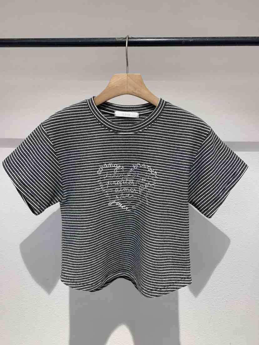 IR BIEN/BIENBIEN韓國直郵女士新品推薦熱賣T恤刺繡條紋ir bien/bienbienT恤