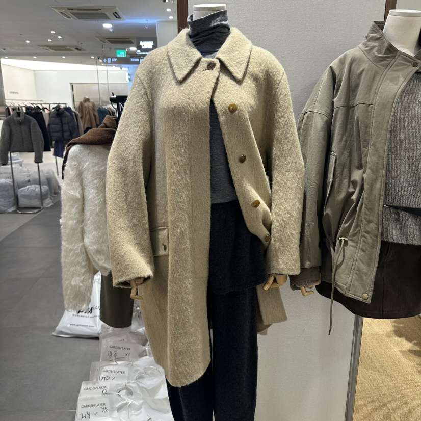 GARDEN LAYER韓國代購女士新品真品推薦人氣中長款大衣羊駝GARDEN LAYER中長款大衣