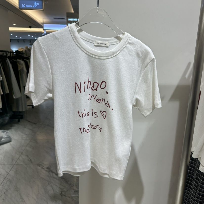 TOPDRESSING東大門實拍女裝新款真品休閑職業人氣T恤印花TOPDRESSINGT恤